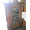 Image 3 : ANTIQUE GLASS DOOR CHINA CABINET W/LOWER DRAWER