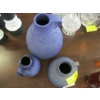 Image 2 : 3 WEST GERMAN POTTERY BLUE VASES