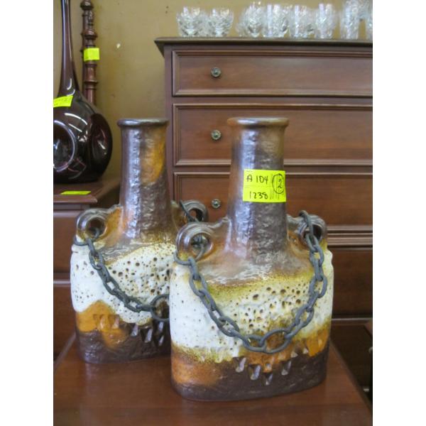 PAIR OF MATCHING WEST GERMAN VASES