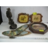Image 1 : MISC. DECOUPAGE PICTURES, FRAMED PLATE, ETC.