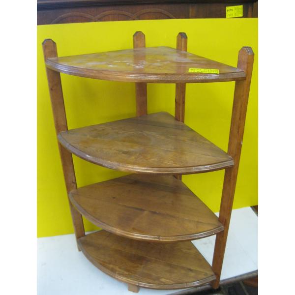 WOODEN CORNER SHELF UNIT