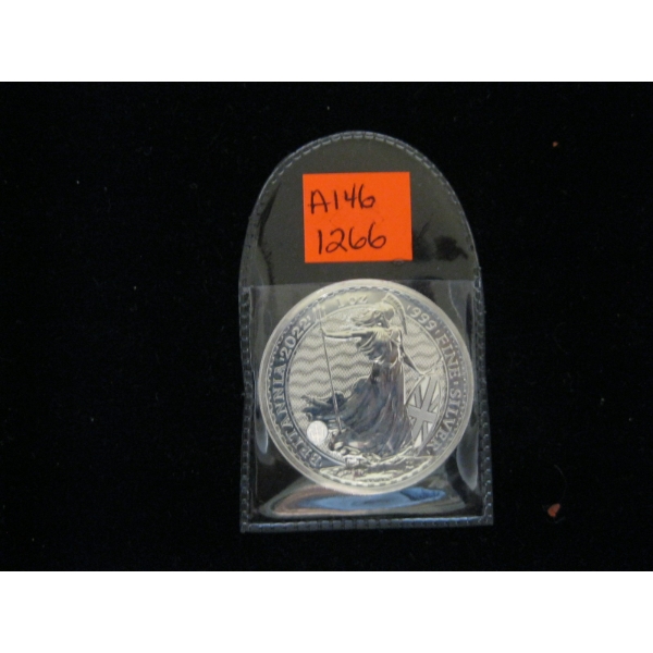 BRITANNIA 2022 1 OZ .999 FINE SILVER $2 POUND COIN