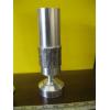 Image 3 : 2 BRUTALIST METAL LATHE VASES
