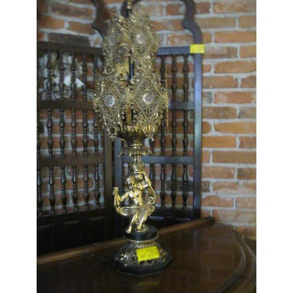UNIQUE BRASS BASED LAMP W/FIGURINE