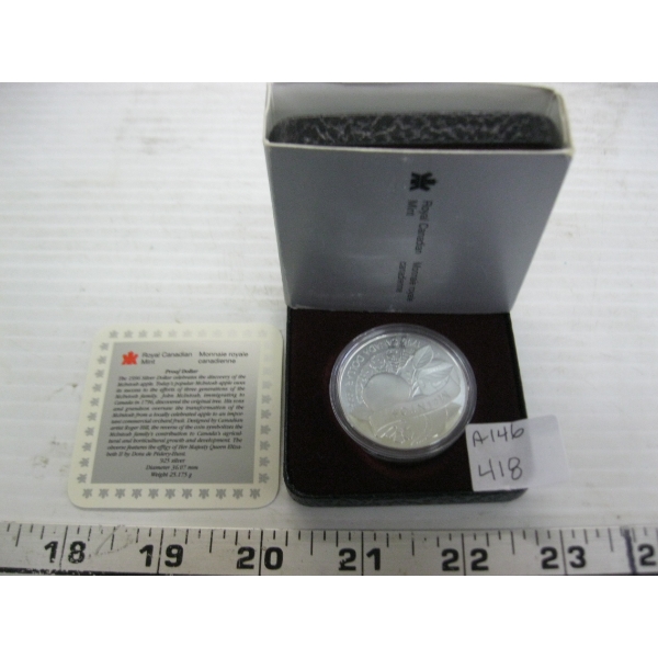 1996 CDN .925 SILVER $1 COIN W/CASE