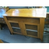 Image 1 : WOODEN SIDEBOARD CABINET W/GLASS DOORS