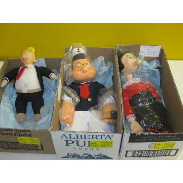 OLIVE OYL, POPEYE & WIMPY DOLLS