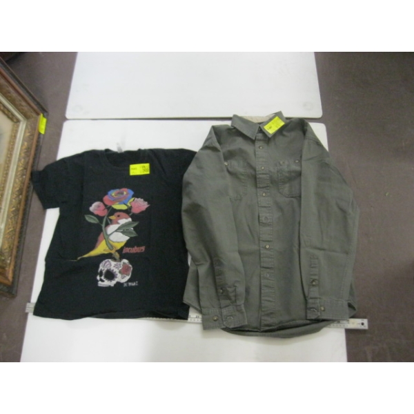 BLACK SHIRT & CARHARTT SHIRT - BOTH SZ S
