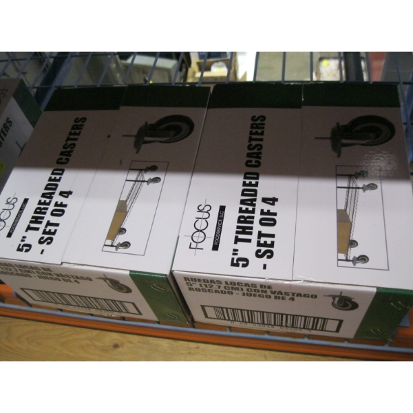 2 SETS 4 - 5" THREADED CASTORS