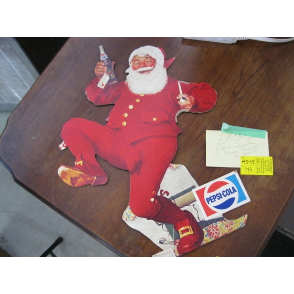 PEPSI CARDBOARD SANTA BY NORMAN ROCKWELL - VINTAGE