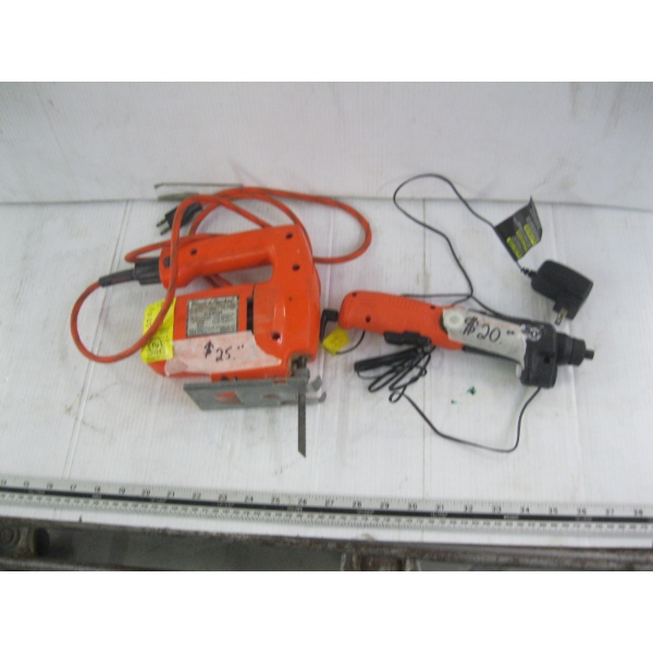 BLACK & DECKER JIGSAW & BLACK & DECKER ELECTRIC SCREWDRIVER