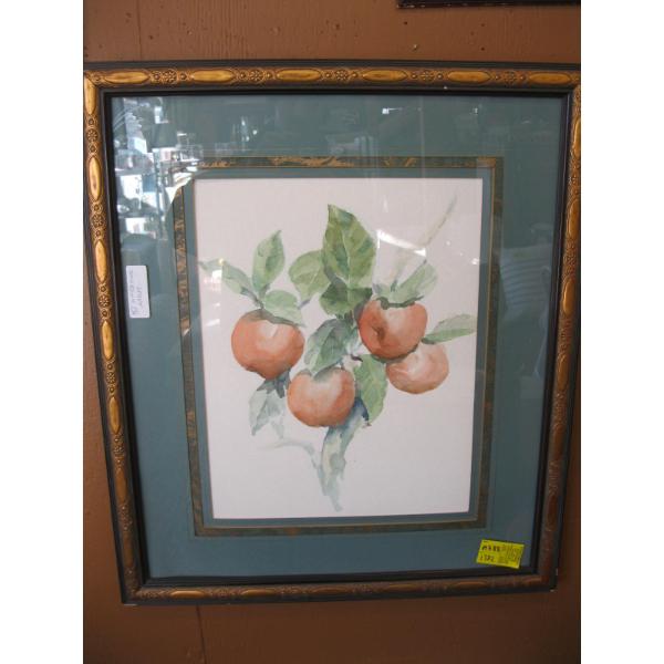 FRAMED WATERCOLOR OF APPLES