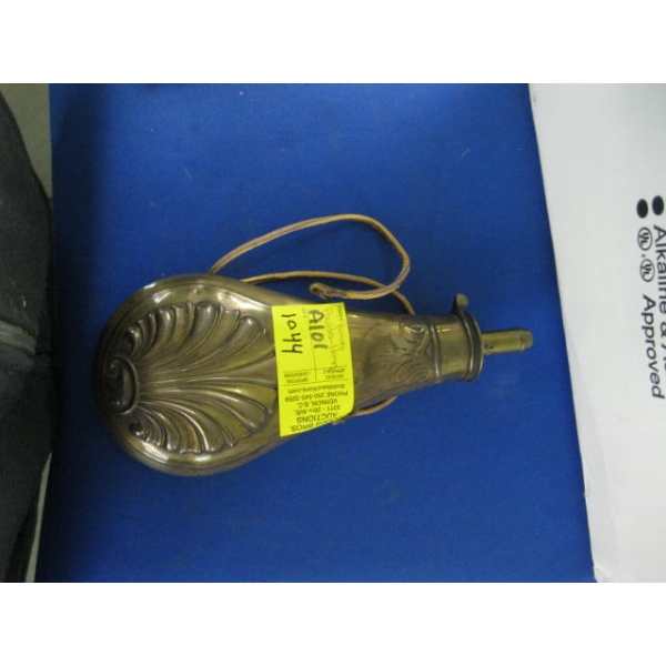 BRASS POWDER HORN