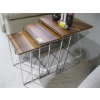 Image 2 : 3 NESTING TABLES W/CHROME LEGS