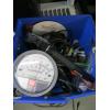 Image 2 : 2 BINS OF MISC. GAUGES, IRON, WIRELESS SMART HOME SECURITY SYSTEM, ALARM PANEL, ETC.