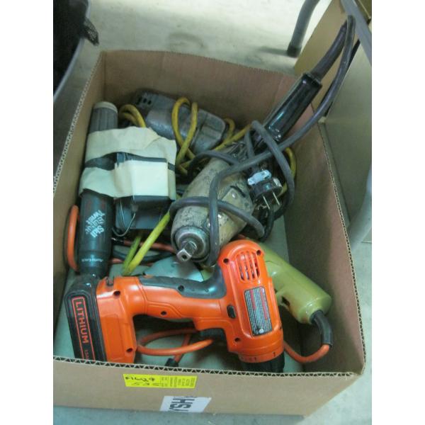 MISC. ELECTRIC TOOLS - 1/2" IMPACT GUN, SCREWDRIVER, ETC.