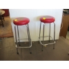 Image 1 : 2 RED/CHROME LAKESIDE STORAGE STOOLS