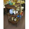 Image 2 : VICTORIAN 3 TIER ALTIGRA SHELF UNIT W/DRAWER ON METAL CASTORS