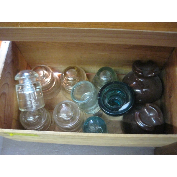 WOODEN CRATE OF INSULATORS