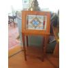 Image 1 : SM. DROP FRONT CABINET W/LEADED LIKE DOOR