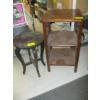 Image 2 : 2 ANTIQUE TABLES (3-TIER & SMALL ROUND PLANT STAND)