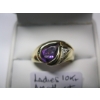Image 3 : LADIES 10KT AMETHYST & DIAMOND RING, W/A $1,825 - SZ 8