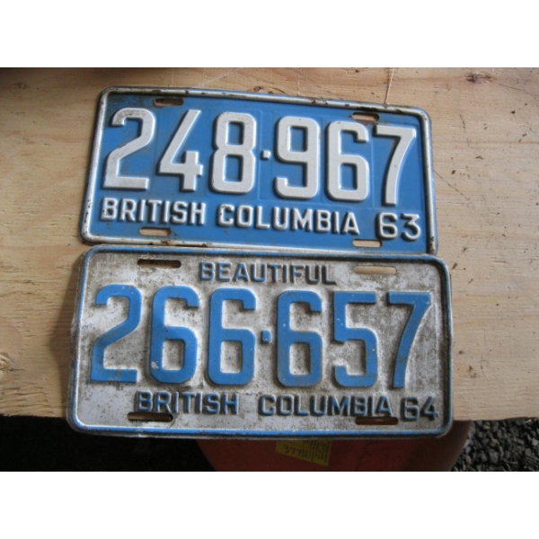 1964 & 1963 BC LICENCE PLATES