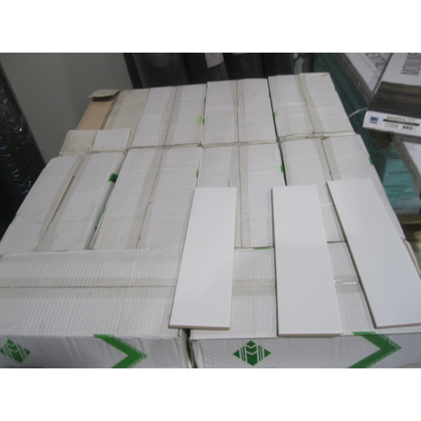 10 BOXES OF 4"X16" WHITE TILE