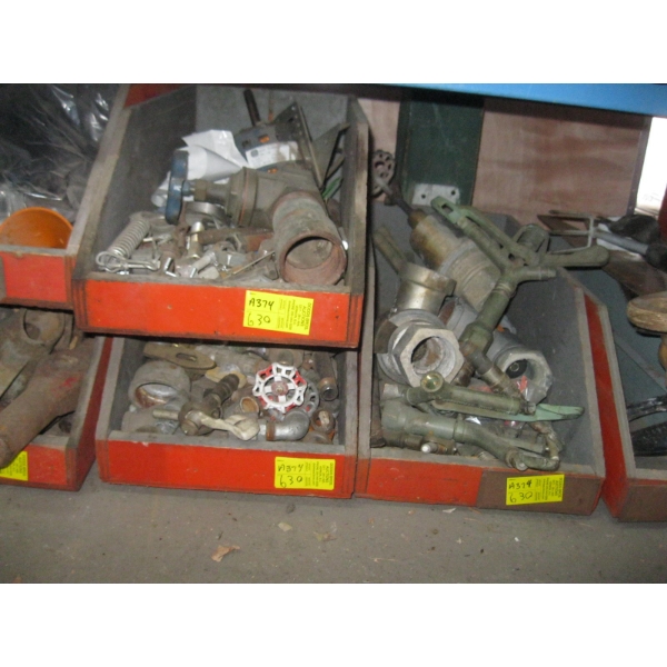 3 TRAYS OF MISC. SPRINKLER HEADS, NUTS & BOLTS, ETC.