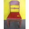 Image 2 : 4 WOOD CHAIRS w/RED VINYL SEATS