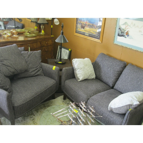 MATCHING GREY LOVESEAT & CHAIR