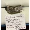 Image 1 : LADIES 14KT WHITE GOLD RING W/MANY SM. DIAMONDS, 5.6G, SZ 7 1/2