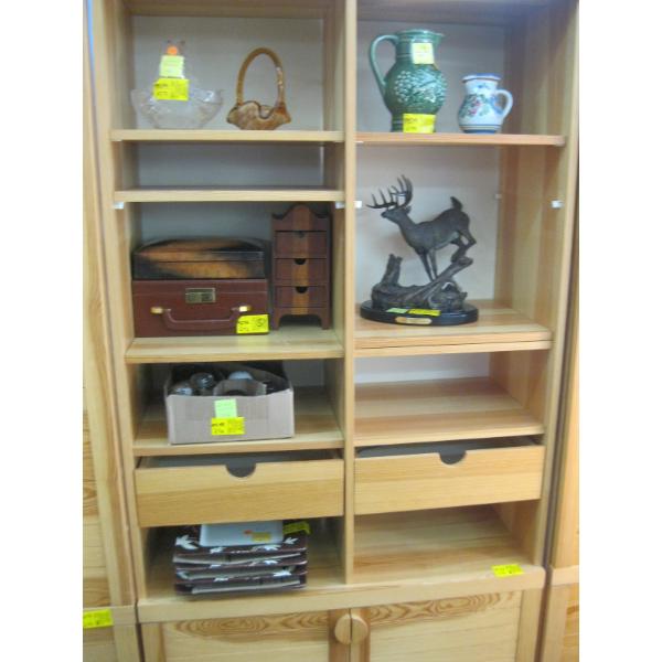 PINE 2 DOOR 2 DRAWER OPEN CABINET