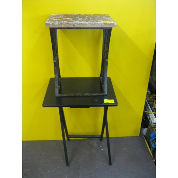 2 SM. WOODEN TOP TABLES