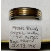 Image 1 : MENS STEEL RING W/14KT OUTTER BAND STAMPED JXT1 14K, SZ 12 3/4