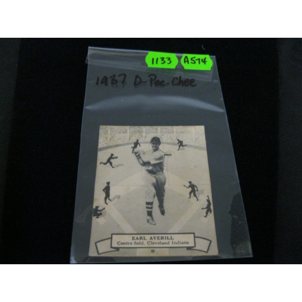 1937 O PEE CHEE STAND UP CARD - EARL AVERILL