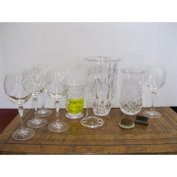 CRYSTAL VASES & WINEGLASSES