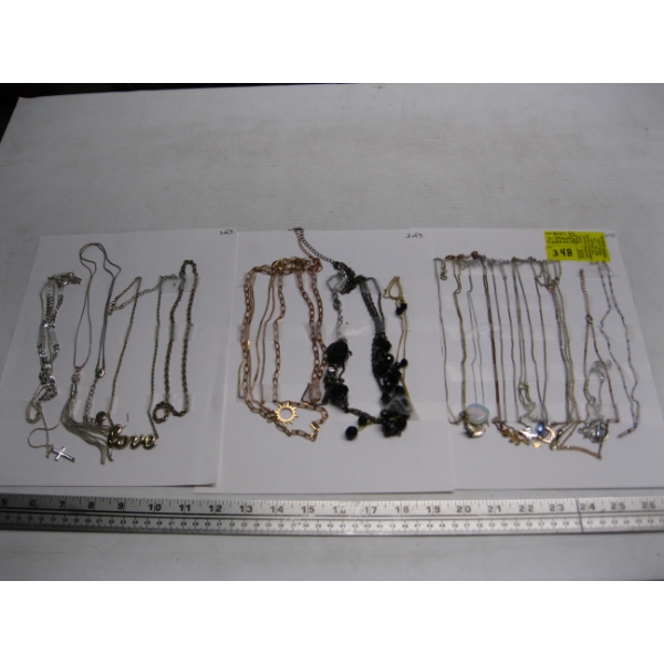 3 SHEETS OF FASHION JEWELLERY NECKLACES