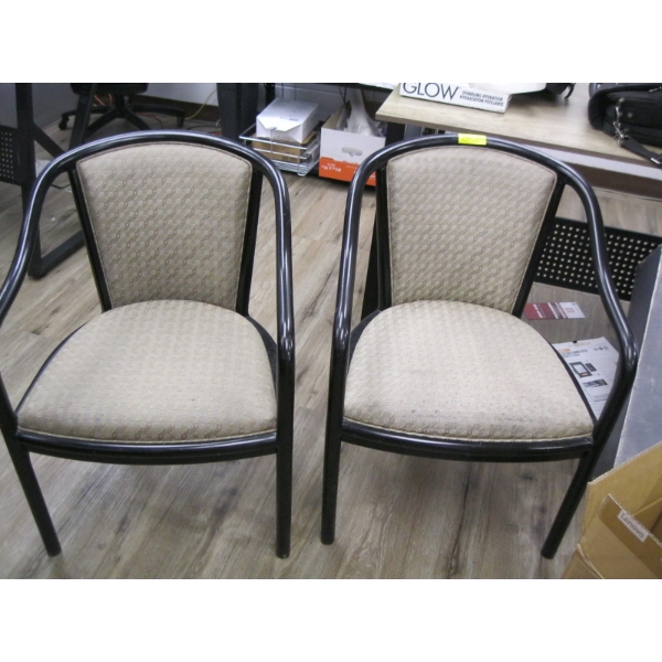 2 ROUND BACK UPHOLSTERED CHAIRS