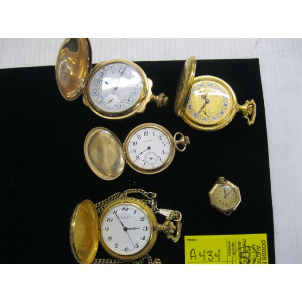 5 POCKET WATCHES - CONDITION UNKNOWN