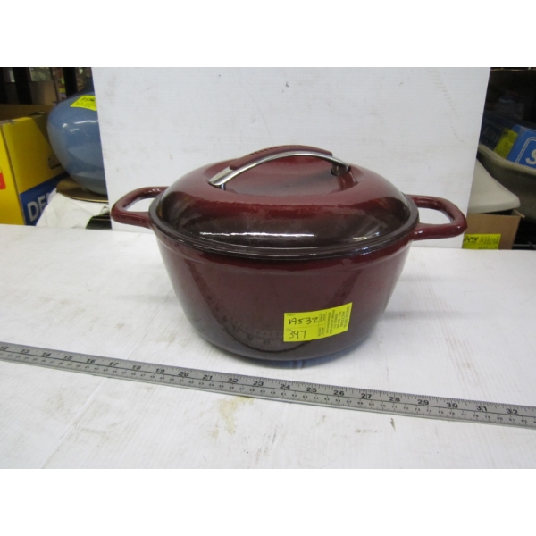 LG. KITCHEN AID CAST ENAMEL LIDDED POT