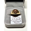 Image 1 : 10KT RING W/GARNETS & SM. DIAMOND, 5G, SZ 11 3/4