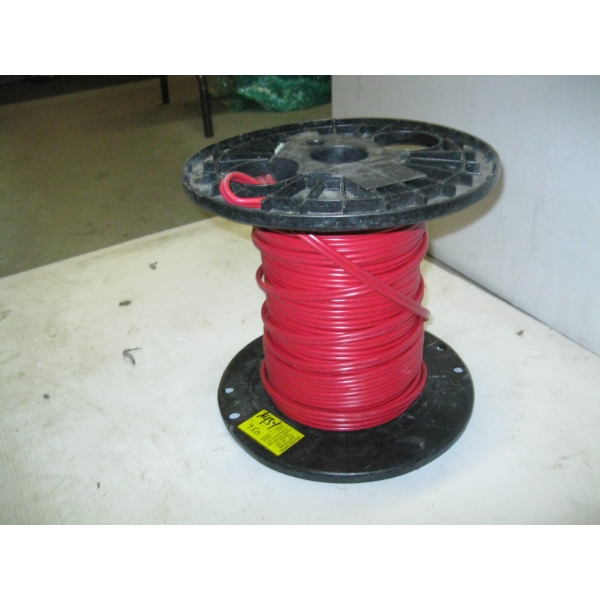 ROLL OF RED HOUSEHOLD WIRE (MARKED AMD 90, 12/2)