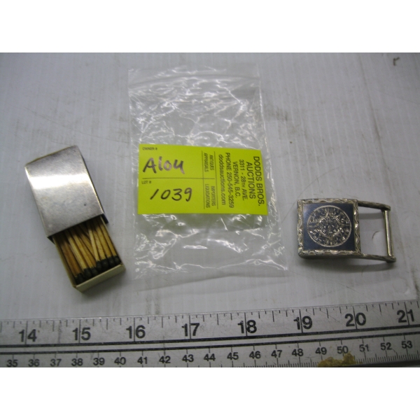 SILVER MATCHBOX & SM. BELT BUCKLE