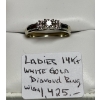 Image 1 : LADIES 14KT WHITE GOLD DIAMOND RING W/A $1425 SZ 7 1/4