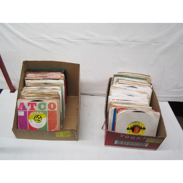2 BOXES OF 45RMP RECORDS