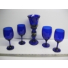 Image 1 : HAND BLOWN COBALT BLUE GOBLETS