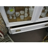 Image 3 : LG. WHITE BEVEL GLASS DOOR DISPLAY CABINET