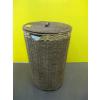 Image 1 : WICKER HAMPER W/MATTS, GARBAGE CAN & TOILET SCRUBBER