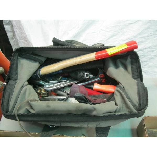 TOOL BAG W/MISC. TOOLS & SM. AXE